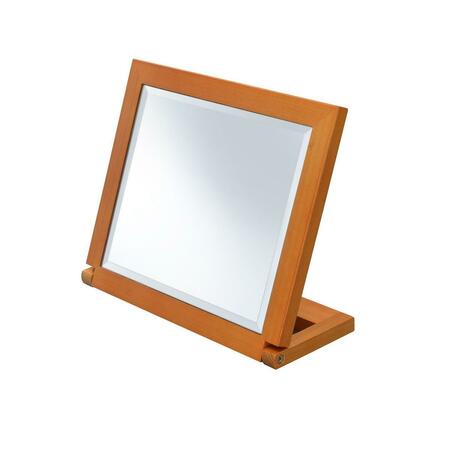 GFANCY FIXTURES Brown & Walnut Finish Rectangle Adjustable Vanity Mirror GF3101370